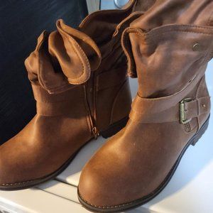 Brown Moto Boots Size 10